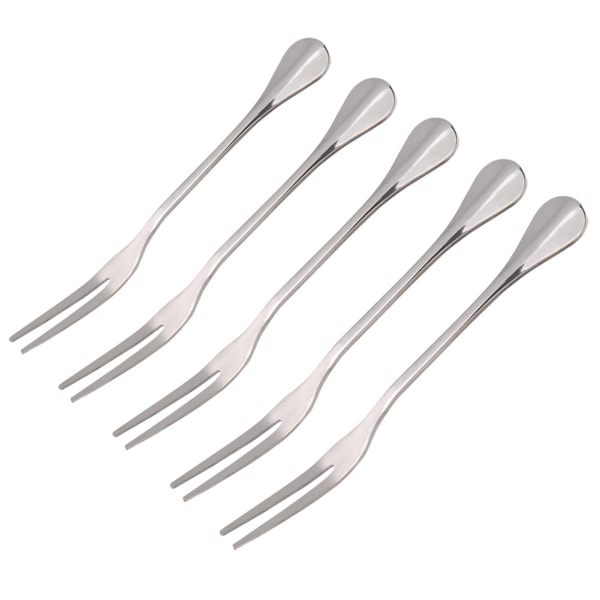 5 stk rustfritt stål tykke gaffel grillspyd grillspyd hjemmelagde fruktsnacks