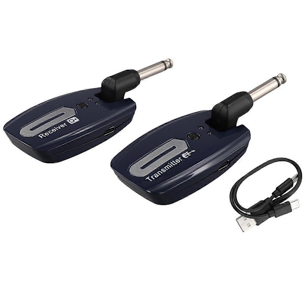 Trådlöst gitarrsystem USB Uppladdningsbar Gitarrsändare Mottagare, A