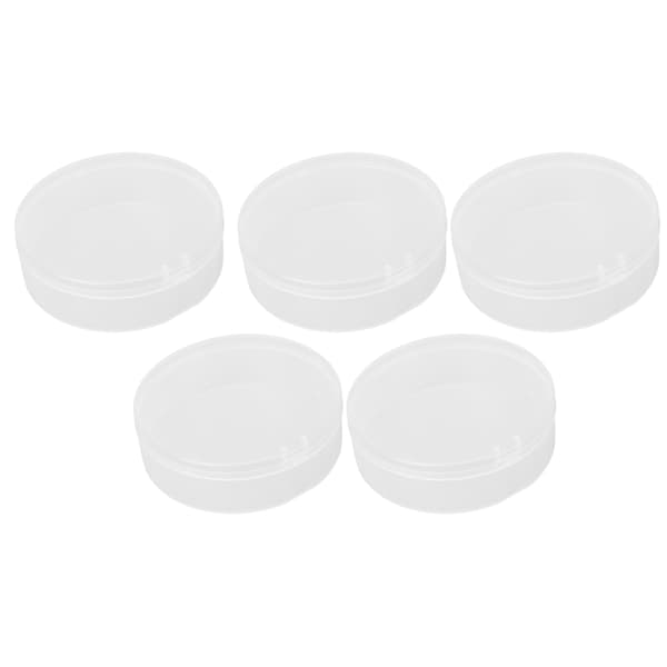Opbevaringsboks til pudderkvast Transparent Multifunktionel Bærbar Makeup Pudderetui til Perler Øreringe 5 stk