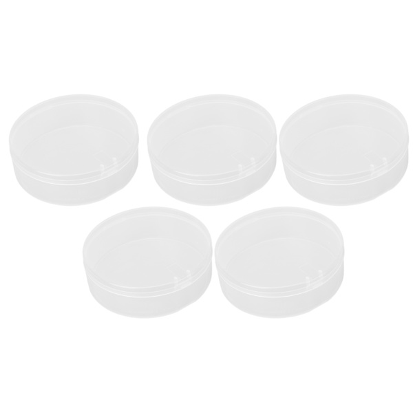 Powder Puff Opbevaringsboks Transparent Multifunktionel Bærbar Makeup Puff Case til Perler Øreringe 5 stk.