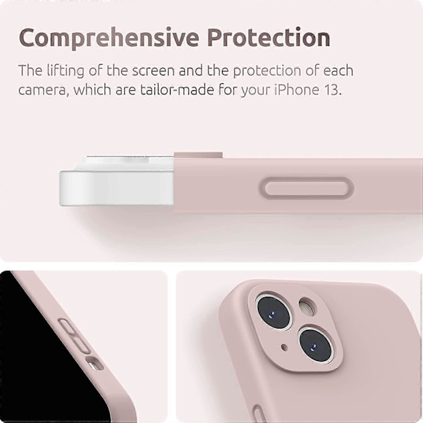 2 stycken Grönt Flytande Silikon Skal Kompatibelt med iPhone 13 6.1 tum, Individuellt Skydd för Varje Lins Förtjockat Premium Silikon Skal för iPhone