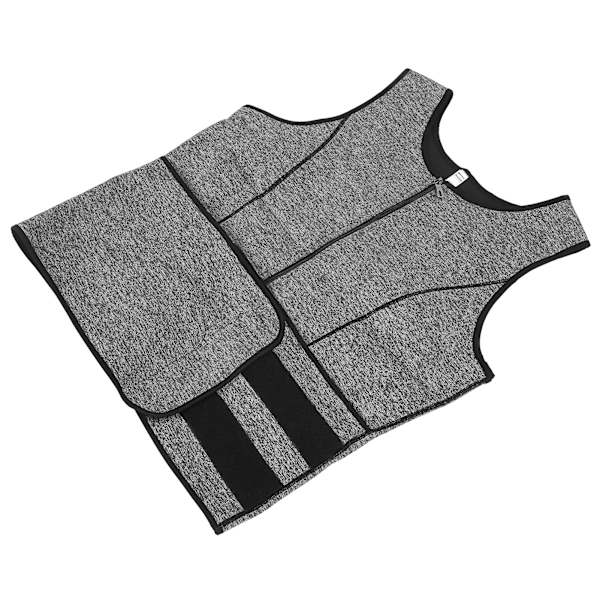 Mäns svett väst kropp shapewear midjetränare svett utomhus fitness sport träning väst grå L