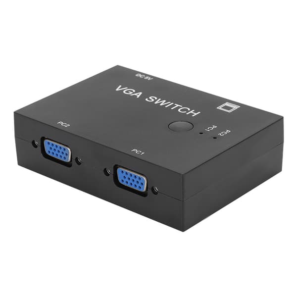 VGA Splitter Datortillbehör 2-In-1-Ut 2 Portars Switch HD Skärmtillbehör för Värd Switch