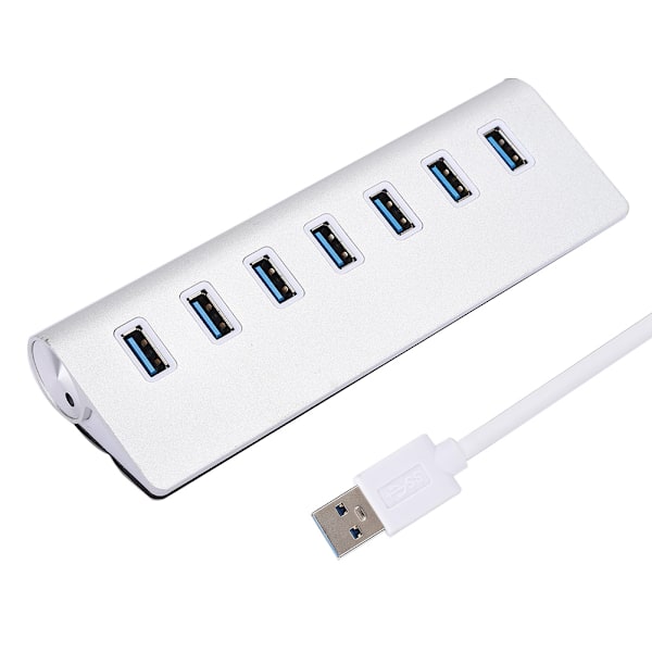 USB 3.0 Splitter Aluminiumlegering Hub 7-i-1 Dockingstation til Notebook Computer
