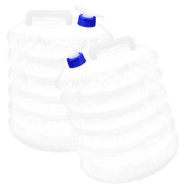 2PCS 15L Utomhus Bekväm PE Fällbar Vattenpåse Camping Jakt Bil Fällbar Hink