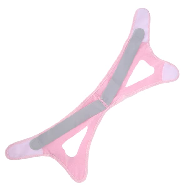 Forhindre munnpusting ansiktslankende stropp dobbelthake-reduserende V-ansiktslankende belte (rosa)L