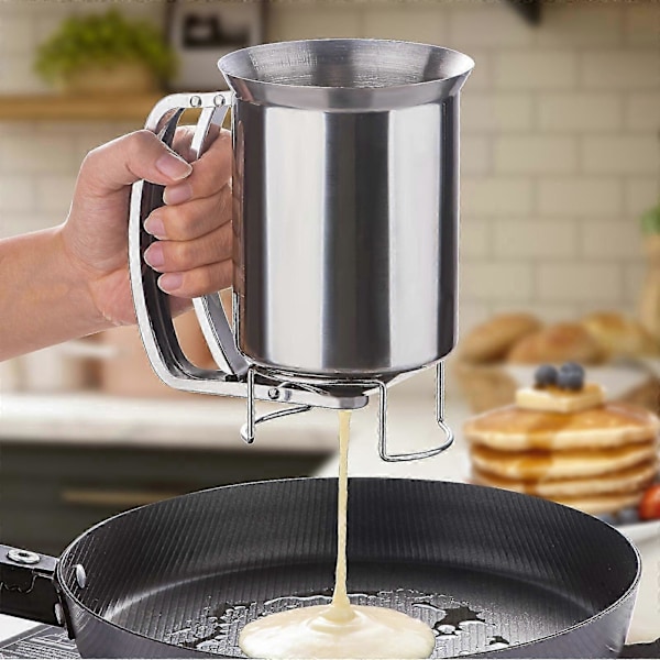 1 st Degseparator, Degdispenser i rostfritt stål, Trattdispenser, Trattdegseparator för bläckfiskbollar, Degseparator för kakor, Pannkaksdeg