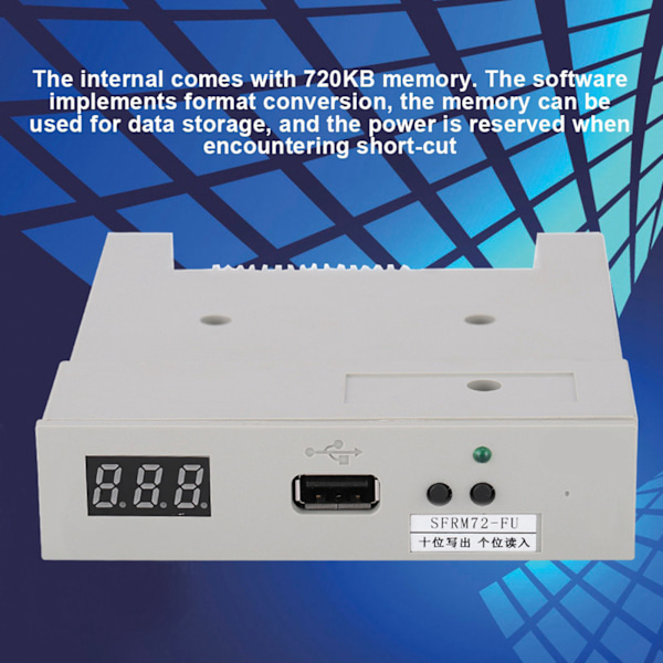 720KB SFRM72-FU USB SSD Floppy Drive Emulator med 720K Floppy Drive ABS
