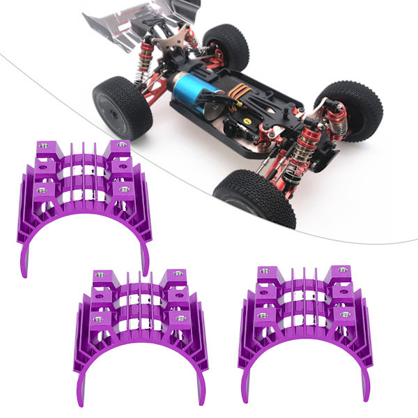 3 st motor kylfläns kyldel passar för Wltoys 144001 1:14 RC bil lila
