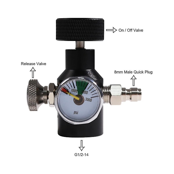 Co2 Tank Cylinder Adapter Connector Kit, g1/2-14 Gänga Co2 Cylinder Påfyllningsadapter Med 3000psi Pr-B3