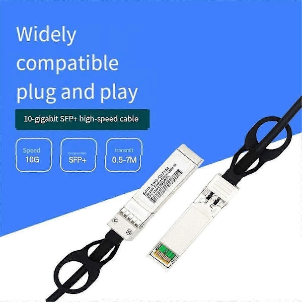10G SFP+ DAC-kabel, Direktansluten passiv kopparkabel, 0,5 meter Fungerar kompatibel med ,,, Switch