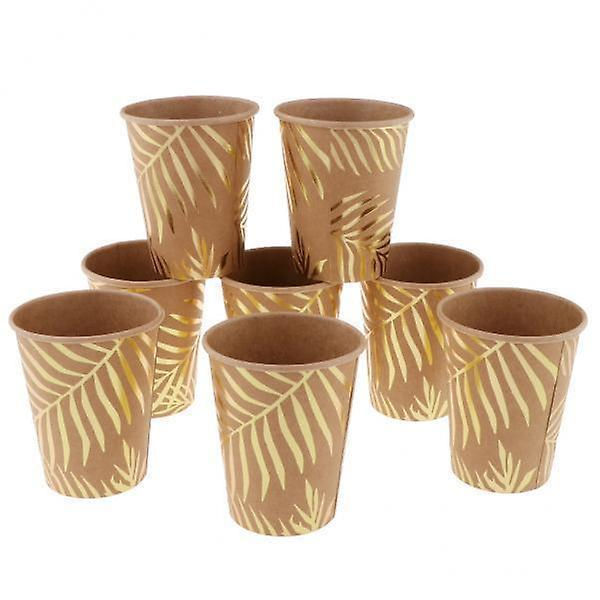 2 x 8 kpl Vintage Kraft Paper Kertakäyttöiset Mukit Syntymäpäiväjuhlien Pöytäastiat Sisustus