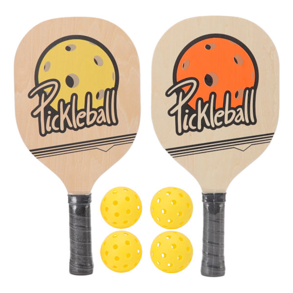 Pickleball-set med träracketar för nybörjare