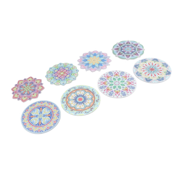 8 stk rhinestone maleri brillanter mandala stil livlige farger glitrende Coaster rhinestone kunstsett for DIY barn voksne
