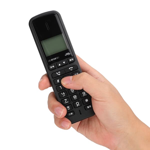 W158 Digital Trådløs Håndholdt Gratis Intercom Håndfri Telefon 100-240V US Stik (Sort)
