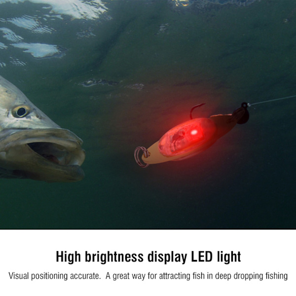 Deep Drop LED Fishing Lure Light - Röd Blinkande Eye Fish Attractor