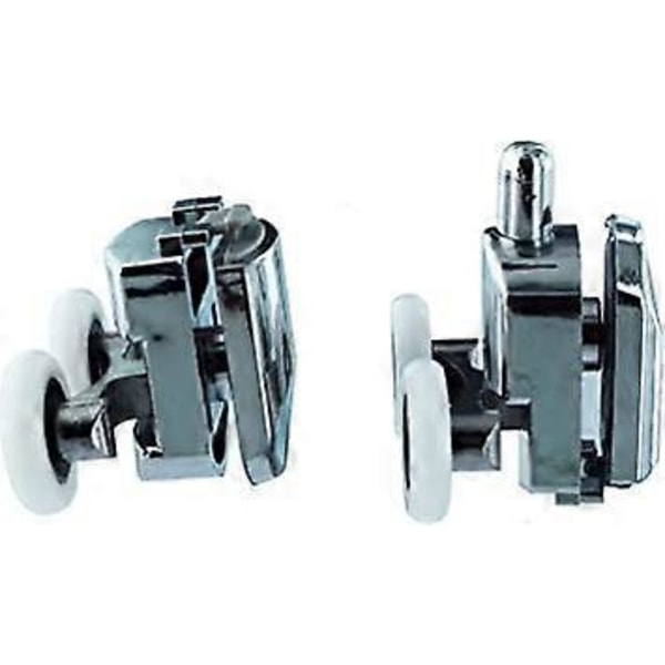 23mm Dusjdør Hjul Ruller Topp og Bunn (4-pakning) Sink Legering - Krom - Leveres med Skrape