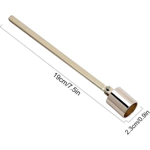 Kynttilänsammutin, kynttilän sammutusväline pitkällä kahvalla ruostumattomasta teräksestä, kynttilänsammutin useimmille kynttilöille (kulta)