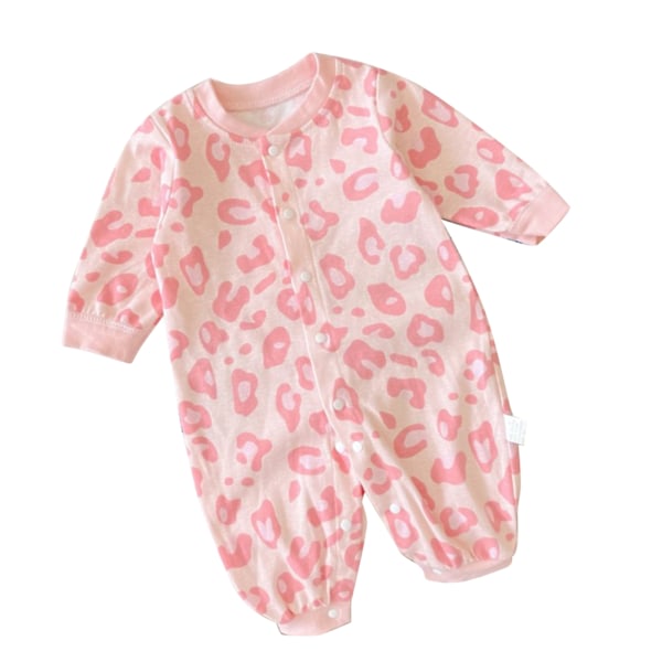 Baby Jumpsuit Rosa Trykk Varm Bomull Myk Komfortabel En Del Romper Body 66cm