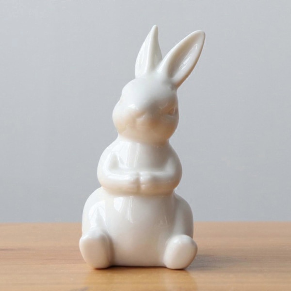 Modern Keramisk Kanin Figur Påsk Staty Hem Bokhylla Dekor Hantverk