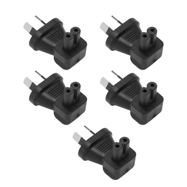 5 stk. AU-plugg til IEC320 C7-konverter 90 graders 2-pinners strømpluggadapter for bærbare datamaskiners strømadaptere AU-plugg 100–250 V