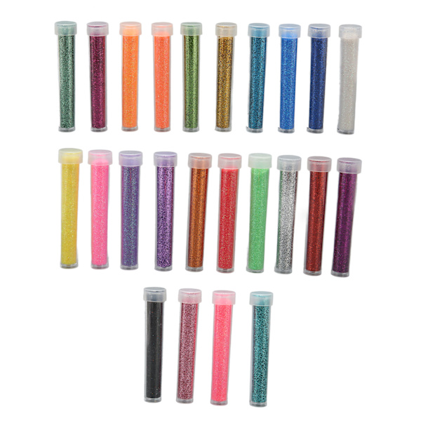 24 st holografisk glitter blandade färger Säker PET Värmebeständig Ultrafint glitter för Hartskonst Hantverk Naglar Ansiktskropp
