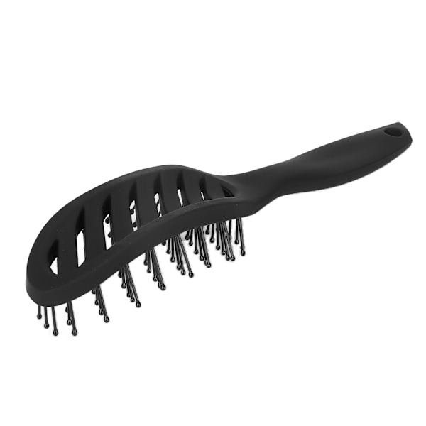 Menisk hårkam Våt och torr kam Nylon Frisör hårmassageborste Svart