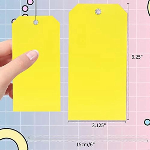 100 stk. 15,9 cm x 7,9 cm plastfraktetiketter for utstyr og bildeler