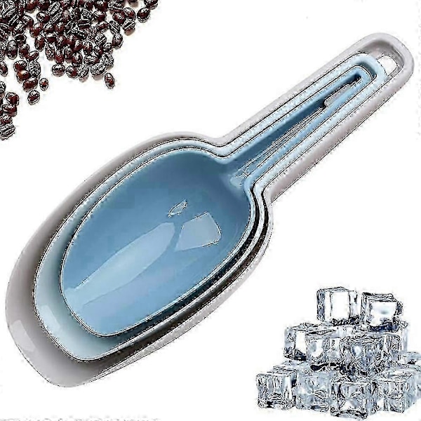 Glasskopset om 3, Multifunktionella Plastkökskopor Barskopor För Burk, Mjöl, Pulver, Torrvaror, Godis, Popcorn, Kaffebönor Och Djurfoder