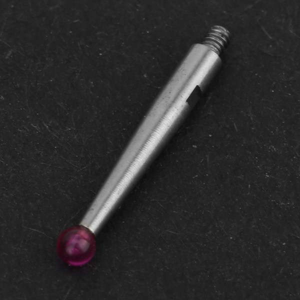 Kontaktpunkter for urskivetestindikator (1 stk) - Rubinspidser, 2 mm kuglediameter, 16 mm længde, M1,4 gevind