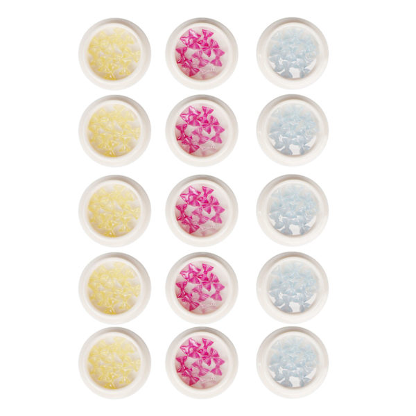 5 förpackningar nagelharts rosett tre färger glitter söt färgförändrad bärbar DIY nagelrosett tillbehör för manikyr