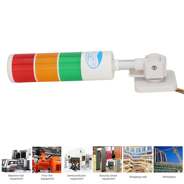 LED-staklysetårne - Industrielle flerlags LED-signaltårn - Stakvarselalarm - Advarselslampe - 12V
