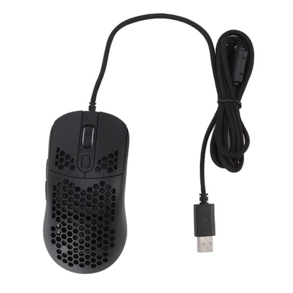 RGB mus Cellulær hult design letvægts kablet baggrundslys 12000DPI 6 niveau regulerbar type C gaming mus til tablets Sort