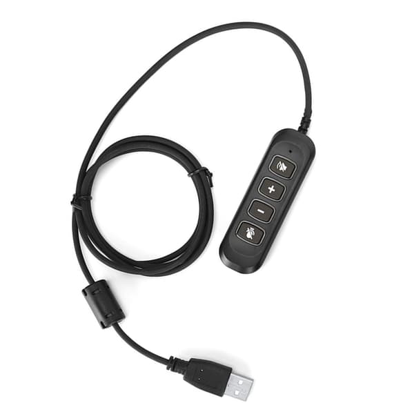 H901 USB-kontakt QD-kabeladapter justerbar volym Callcenter-headsetadapter för 3,5 mm headsetutrustning Grå