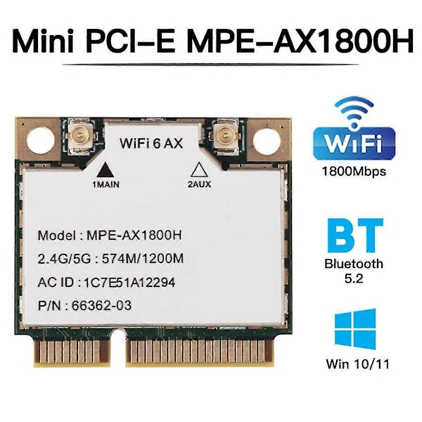MINI PCI-E 574 Mbps Gigabit Dual Band Internt Trådløst Nettverkskort