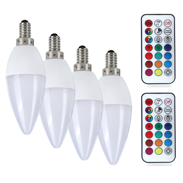 3W RGB färgskiftande ljusglödlampa med fjärrkontroll för heminredning 85265V(E12 RGbPure White 6000K)