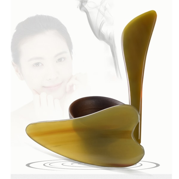 2 stk Gua Sha Plate Buffalo Horn Guasha Board Massasje Skrapeverktøy Skrape for kroppsansikt