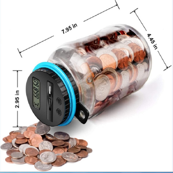 Elektronisk digital myntsparbössa med LCD-display Smart Counter Piggy Bank med nyckellås