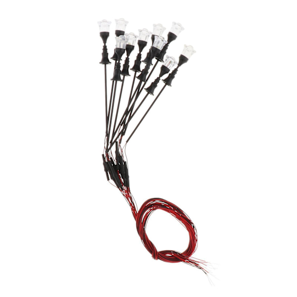 10 stk. 1:100-1:150 Skala Model Lygtepæl Gadebelysning 12V Jernbaneværft Lampe