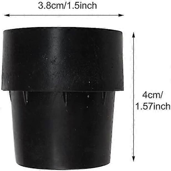 Starlight-16 Pack Trampolin Ben Ändskydd Halkfria Gummi Lätt att Installera - Starka Latex Trampolintillbehör För 1 tum Runda Ben - Svart