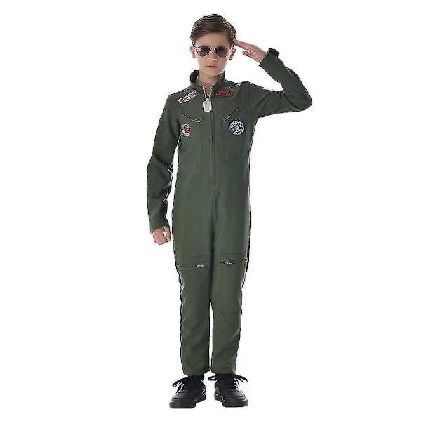 Halloween Top Gun Pilot Uniform til Gruppeoptræden og Danseplatform