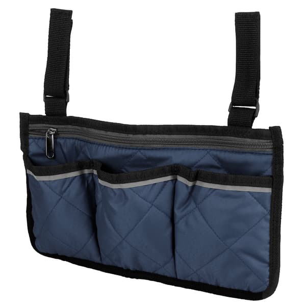 Multifunksjonell rullestol sidehenger bag kontorstol oppbevaringsveske armleneveske arrangør marineblå