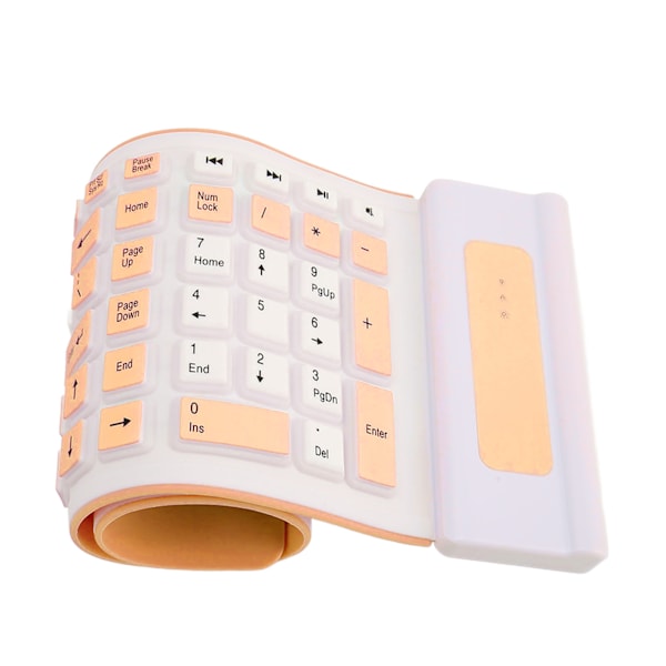 Silikontastatur 107 taster 2.4G trådløs USB sammenleggbar Vanntett Støvtett To farger Silent Keyboard for PC bærbar PC
