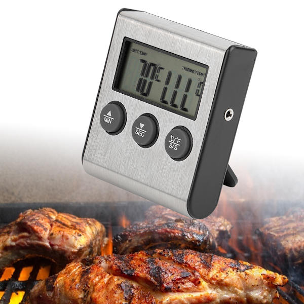 BBQ-termometer Köttmatlagning Sondtermometer med Timer Temperaturmätningsverktyg