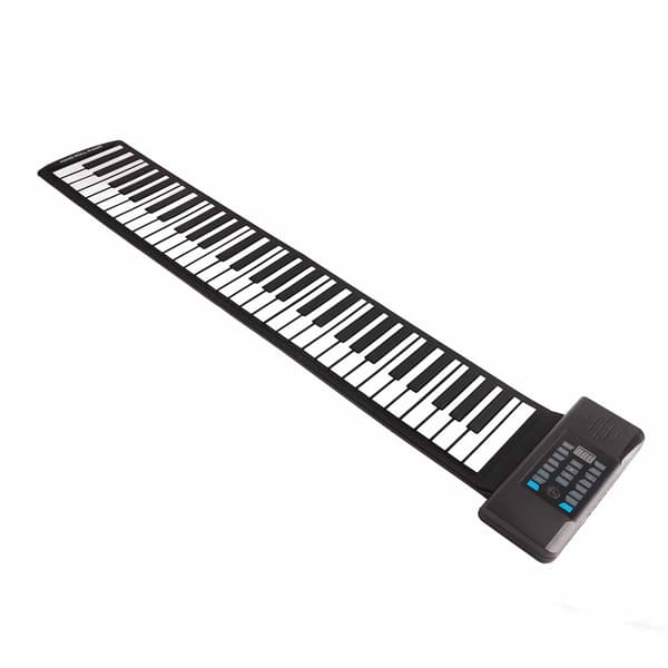 61 tangenter rullbart keyboardpiano MIDI-funksjon bærbart håndrullpiano med LED digitalt display 100‑240V EU-plugg