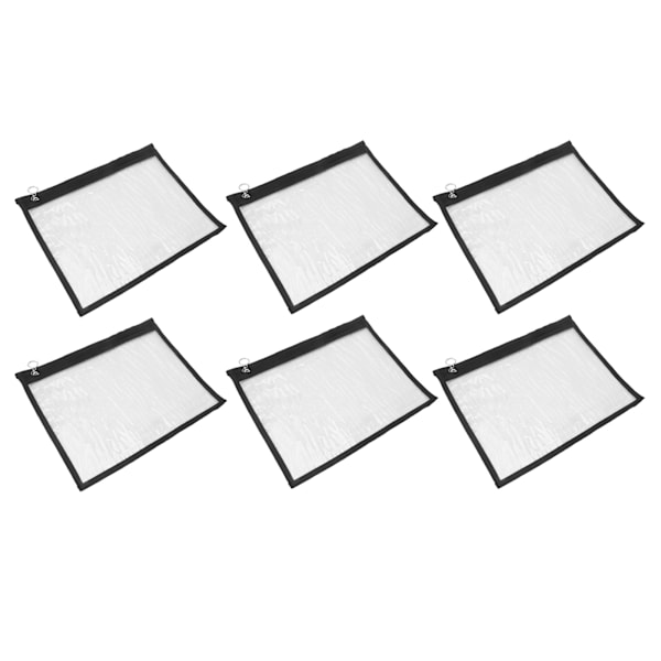 6 stk. lynlåspose rejse bærbar gennemsigtig vandtæt PVC opbevaringspose arrangør til kosmetik L