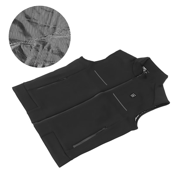 Oppvarmet vest med USB-lading, 3 temperaturnivåer, elektrisk varmeklær, unisex for menn og kvinner, XL