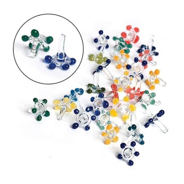 30-pack Små Glas Daisy Blomsterpärlor, Premium Kvalitet Handblåsta Glasstamfilter
