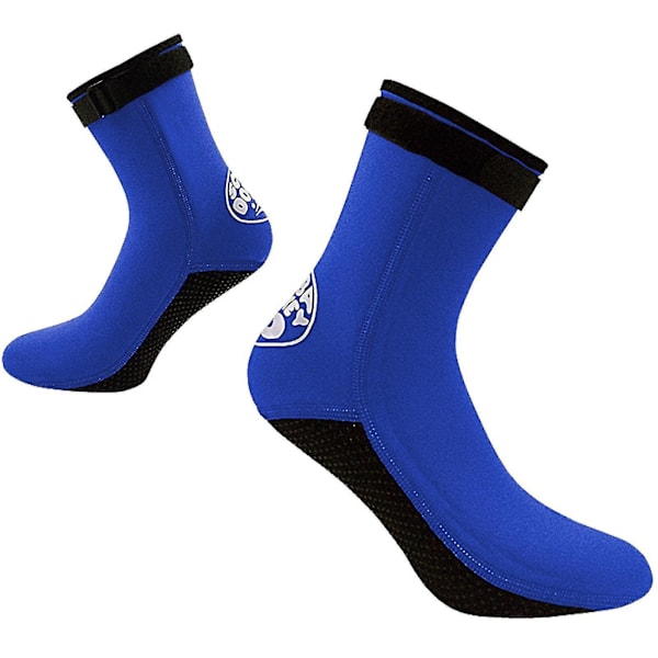 Neopren Snorkling Sokker for Voksne - 3mm Tykkelse, Unisex, Blå
