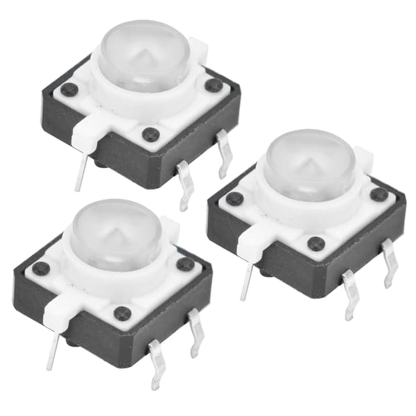 20PCS 12x12x7.3mm taktil tryckknappsbrytare LED momentan taktil tryckknappsbrytare vit